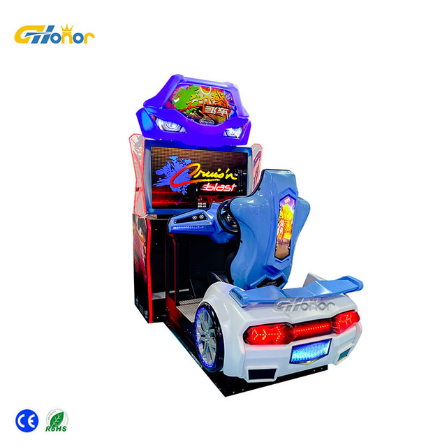 New Type Coin Toss Operation Dynamic Two Person Car Driving Electronic Car Simulator Racing Arcade Riding Game Console 42v LCD