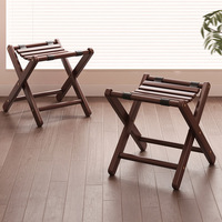 Tabouret pliant en bambou style pastoral, petit, portable, robuste, durable, épaissi, avec rangement, nouveau modèle pour la maison