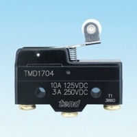 Micro-interrupteur TEND TM-1704/1704-1/1704-2/TMD1704 SPDT 10A 250V IP62 étanche, type à piston, usage industriel, matériau PF