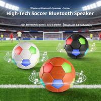 Haut-parleur Bluetooth portable de bureau créatif de style football, avec lumière RGB, subwoofer extérieur et son immersif à 360 degrés