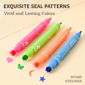 Logo personalizzato marchio privato doppia testa colorata luna stella sigillo 2 in 1 farfalla impermeabile <span class=keywords><strong>Eyeliner</strong></span> sentire forma timbro - Product Image 3