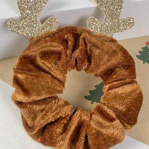 Christmas Plush Cute Lightweight Strong Hold Hair <b>Ties</b> Cartoon Reindeer Print Scrunchies Women Kids Holiday Hair Accessories - Product Image 3