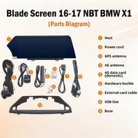 Navegador para Vehículo con Diseño de Pantalla de 12.3'' para BMW X1 2016-2017, Sistema NBT, CarPlay y Android Auto Inalámbricos, Funciones Originales del Vehículo