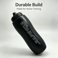 Bouteille d'eau de sport 1000 ml à large ouverture, sans BPA, en PP, anti-fuite, avec couvercle noir, pour la gym, vente en gros, directement de l'usine