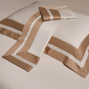 Alenhome Okara Duvet Cover <strong>Set</strong> 100% Cotton Sateen Contrasted Panel Border Soft Luxury Breathable Duvet Cover <strong>Set</strong> - Product Image 3