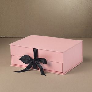 Customized Handmade <b>Recyclable</b> Luxury Double Layer Ribbon Drawer Gift <b>Box</b> For Cosmetics - Product Image 1