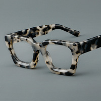 Montures de lunettes carrées en acétate faites à la main, logo personnalisé, lunettes optiques classiques pour hommes et femmes, style classique surdimensionné