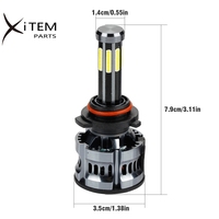 Faro LED 360 de 8 Lados H4 H7 H11 H13 9005 9006 60W Bombillas de Luz para Auto y Coche 9004 9007 Luces Antiniebla Canbus