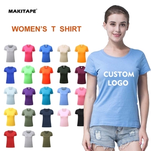 HG005 Camiseta de Verano al por Mayor con Logotipo Personalizado, Cuello Redondo, Corte Ajustado, con Aberturas y Botones, 100% Algodón para Mujer - Product Image 1