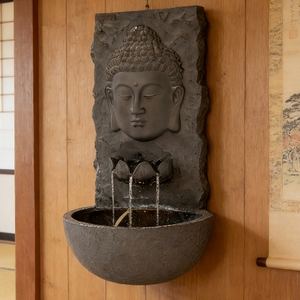 <span class=keywords><strong>Fontaine</strong></span> murale décorative en résine de fibre de verre rectangulaire, énergie <span class=keywords><strong>solaire</strong></span> avec batterie, pour l'intérieur et l'extérieur, <span class=keywords><strong>Bouddha</strong></span> - Product Image 4