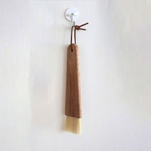 Wooden Handle Natural Bristle Kitchen Brush Cooking Baking Cleaning Tool with Hanging Loop - Product Image 1
