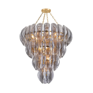 Lampadario <span class=keywords><strong>Vintage</strong></span> <span class=keywords><strong>a</strong></span> Foglia in Vetro, Plafoniera <span class=keywords><strong>a</strong></span> <span class=keywords><strong>Sospensione</strong></span> LED Dimmerabile Bianco Caldo per Sala da Pranzo - Product Image 3