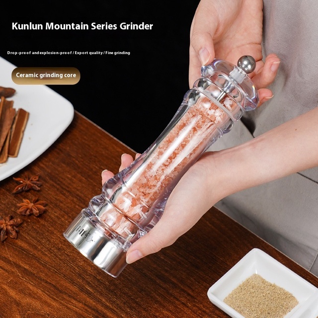 Manual Adjustable Ceramic Core Salt & Pepper Grinder Eco-Friendly Plastic Mill for Home Kitchen Use