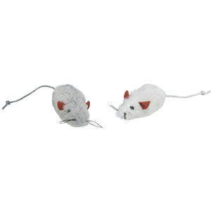 Juguete de Peluche de Ratón de 9 cm, Gris, Peludo, para Gatos, con Sonido - Product Image 3