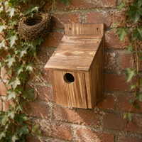Ornement de jardin, nichoir à oiseaux en bois écologique, résistant aux intempéries, en bois naturel, abri pour oiseaux sauvages