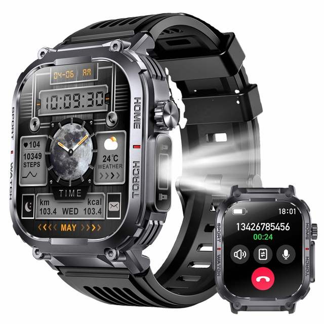 New Men's Smartwatch S320b Square Silicone Band AI Voice Assistant Calendar 2.02 Inch TFT IP68 Waterproof Sports