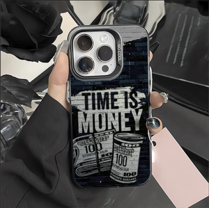 Cover per <span class=keywords><strong>iPhone</strong></span> XR <span class=keywords><strong>XS</strong></span> 11 12 13 14 15 16 17 Pro Max con Stampa 'Time Is Money', Stile Business, Personalizzabile, Protezione per Cellulare - Product Image 6