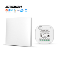 Interrupteur intelligent SIXWGH Tuya pour WiFi et RF, 16A, auto-alimenté, avec contrôle via l'application Smart Life pour la domotique Alexa/Google Home