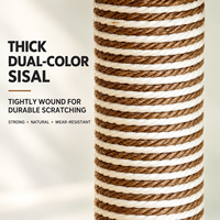 Tour de griffoir vertical de luxe en sisal pour chat, sans perte de fibres, avec jouet, écologique, pour l'affûtage des griffes d'intérieur