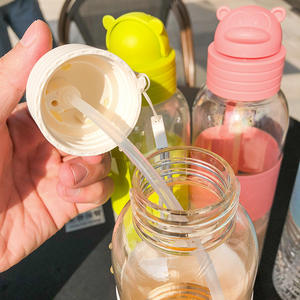 Vaso de Plástico Transparente con Diseño de Mono de Dibujos Animados, con Pajita, Portátil, para Deportes al Aire Libre, Taza para Estudiantes - Product Image 2