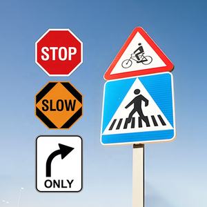 Segnale di avvertimento per la sicurezza stradale bordo limite di velocità rallentare i segnali di controllo del traffico Mobile in alluminio segnaletica stradale riflettente in metallo - Product Image 3