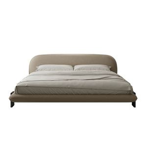 Modern, Simple and Light Luxury Bed Italian Minimalist Cream Frosted Fabric <b>Double</b> Bed Bedroom - Product Image 3