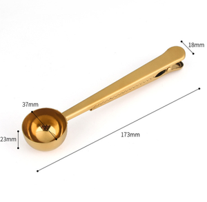 Cuchara de Metal de Grado Alimenticio, Cobre, Latón, Oro, Cuchara Medidora de Café de Acero Inoxidable 304 con Clip para Bolsa - Product Image 6