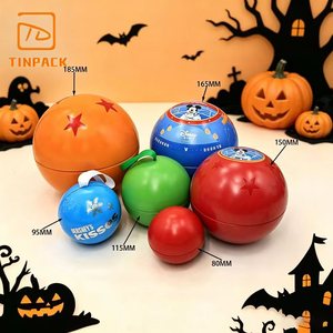Scatola di Latta a Forma di Palla di Alta Qualità per Dolci, Biscotti e Cioccolatini, Ideale per Feste di Halloween e Natale - Product Image 1