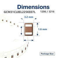 Condensateur à puce métrique MLCC 1206 3216 2,2μF 100V X8L ±10% GCM31CL8EL225KE07L pour appareils IoT AEC-Q200