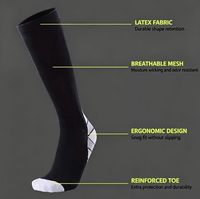 Chaussettes de compression à blocs de couleur avec soutien de la voûte plantaire pour le cyclisme en extérieur, le golf et le sport