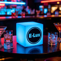 Cubo LED Luminoso Personalizzato, Lampada da Tavolo Ricaricabile con Logo Personalizzabile, Dimmerabile, per Eventi, Matrimoni, Bar