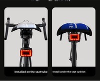 Feu arrière de vélo à LED super lumineux avec détecteur de freinage et alerte radar |   35LM IP64 Étanche aux chocs 1000mAh Boîtier en aluminium 10 modes Portable