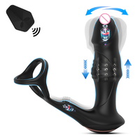 Anneau vibrant pour pénis avec plug anal musculaire, 10 modes de vibration, effets de compression et ondes, télécommande sans fil, pour homme