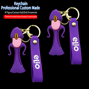 Nhà Máy Tùy Chỉnh Phim Hoạt Hình <span class=keywords><strong>3D</strong></span> UV In Thân Thiện Với Môi Bền Không Độc Hại Đa Chức Năng Cao Su Móc Khóa Với Hợp Kim OEM - Product Image 1