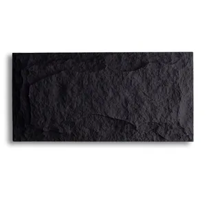 Chapa de piedra artificial Paneles de pared de piedra Pu Textura de roca de piedra sintética 3D para pared exterior con bajo costo