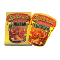 Sachets refermables personnalisés en Mylar découpé, anti-odeur, en forme de bonbon/biscuit, motif homard beurré, 3,5g, recyclables et écologiques