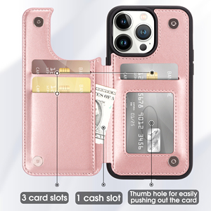 Fundas de Piel para Teléfono Móvil con Logotipo Personalizado, Funda Magnética Antigolpes con Tarjetero para iPhone 14 13 12 11 Pro Max - Product Image 2