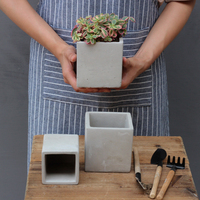 Pots de fleurs en ciment style nordique, carrés, simple et décoratif, vente en gros, pièces