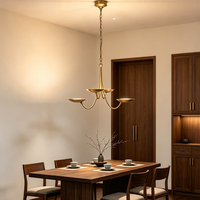 Lustre moderne minimaliste de luxe entièrement en cuivre pour salon, salle à manger, chambre à coucher, Airbnb unique, balcon et éclairage de couloir