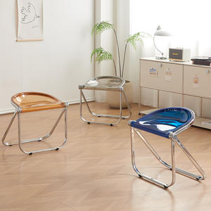 Silla Plegable con Patas Cromadas, Diseño Plegable para Comedor, Estilo Minimalista - Product Image 3