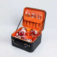 Sac de rangement pour maquillage personnalisé, grande capacité, multifonctionnel, en cuir PU grain litchi, minimaliste, luxueux, texturé