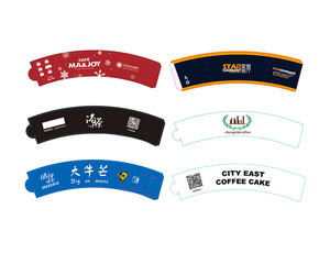 Funda de papel impresa desechable personalizada, funda de taza de café corrugada de cartón con logotipo - Product Image 4