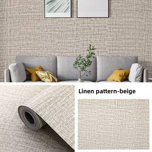 Papel tapiz autoadhesivo con patrón de lino, tela de lino impermeable gruesa, pegatina de pared para el hogar para cocina, baño, Hotel - Product Image 2