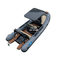 Yacht de Luxe Hedia 6,5 m 650 Orca Hypalon PVC Aluminium, Bateau Semi-Rigide de Pêche à Coque en V Profond avec Moteur Hors-Bord 150 CV
