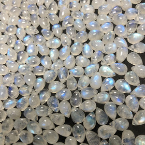 Natural moonstone blue rainbow sheen pietre colorate ciondolo a goccia d'acqua collana fine in acciaio inossidabile con filo d'oro 18 carati per ragazze - Product Image 2
