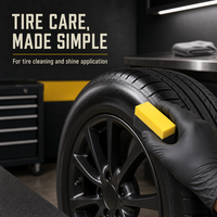Bloc applicateur en mousse carré pour lustrage de pneus, outil de detailing automobile pour le soin des roues