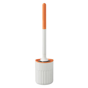 Ensemble de brosses de toilette Yongkang, design minimaliste rond en plastique flexible, à fixer au mur, avec gobelet pour le nettoyage de la salle de bain - Product Image 5