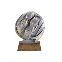 Trophée de concours automobile personnalisé en résine, argent antique, pour événements de course