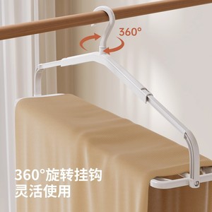 Perchero Extensible con Ganchos para Instalar en Balcón y Dormitorio, para Secar Edredones, Sábanas y Fundas de Edredón, Blanco - Product Image 3