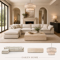 Ensemble de salon OAKEN Luxury American Living Room Cloud Sofa et table en marbre, meubles de salon personnalisables, meubles pour la maison